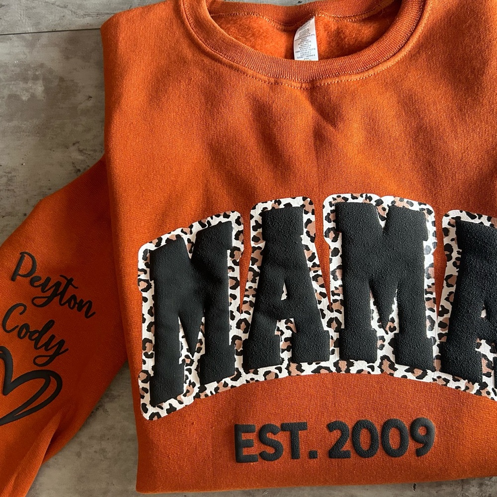 Custom MAMA puffy vinyl crewneck